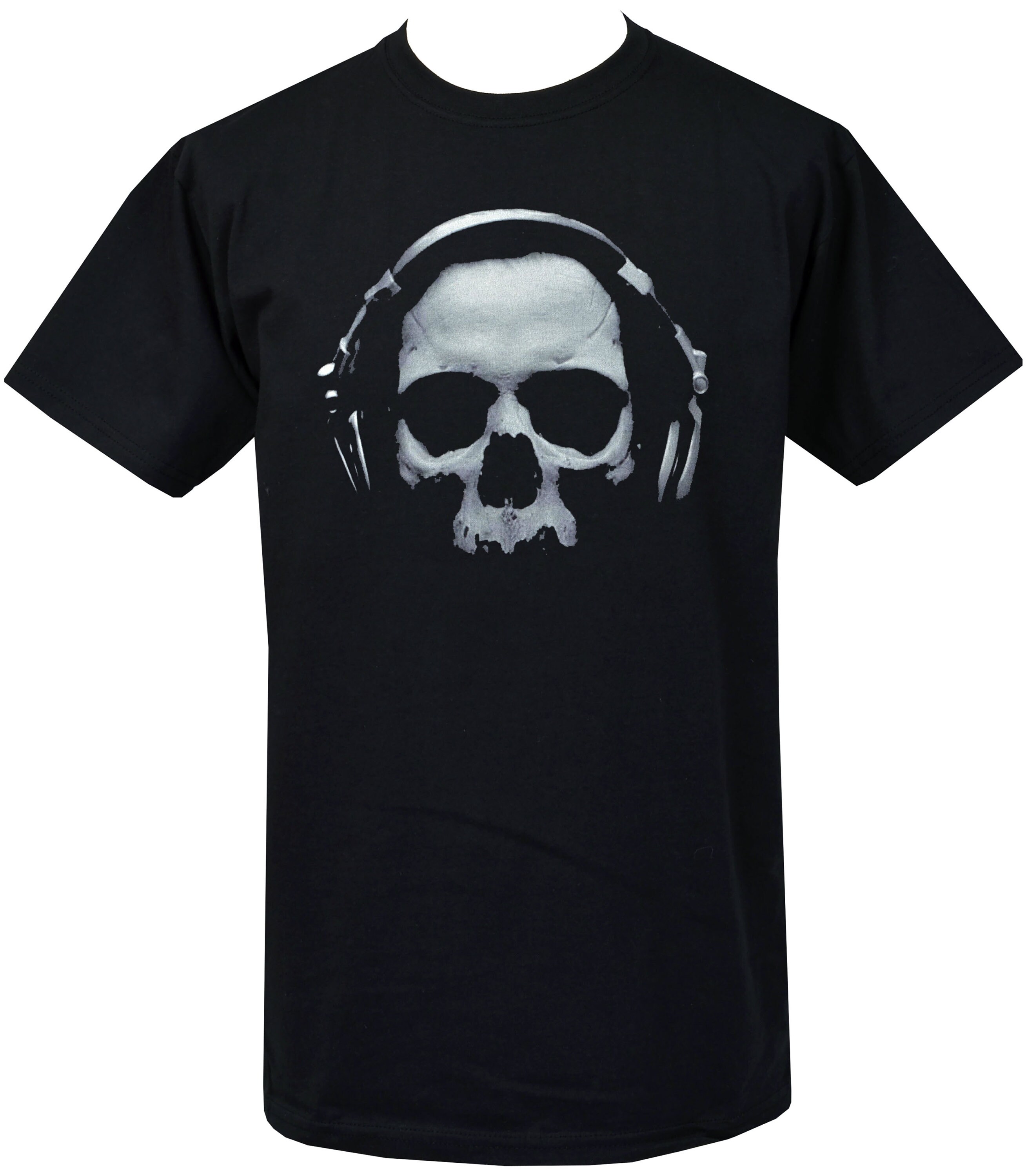 Discover Mens Gothic T-Shirt Rave Skull Headphones Skeleton