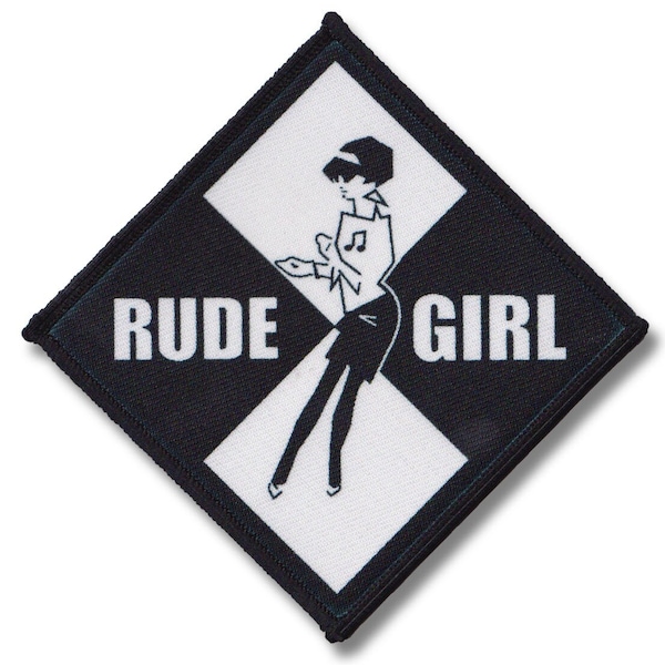 Rude Girl Ska Sew-on Patch Checker Rude Boy Two Tone Reggae Scooter