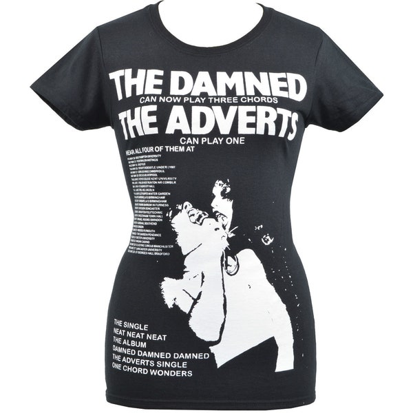 Womens Punk T-Shirt The Damned Adverts Gaye Advert 1977 Punk Rockers