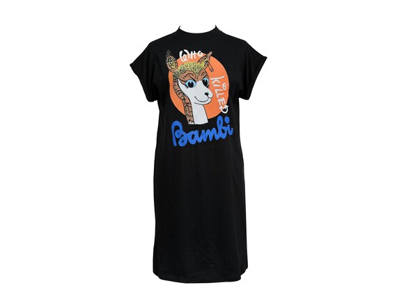 Seditionaries Womens Punk High Neck T-shirt Dress Who Killed Bambi 