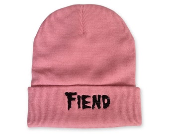 Fiend Horror Punk Altrosa Beanie Mütze