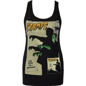 The Cramps Womens Psychobilly Tank Top Gorehound Album Frankenstein Horror Punk