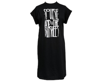 Siouxsie & the Banshees Womens Gothic High Neck T-Shirt Dress New Wave Punk 80's