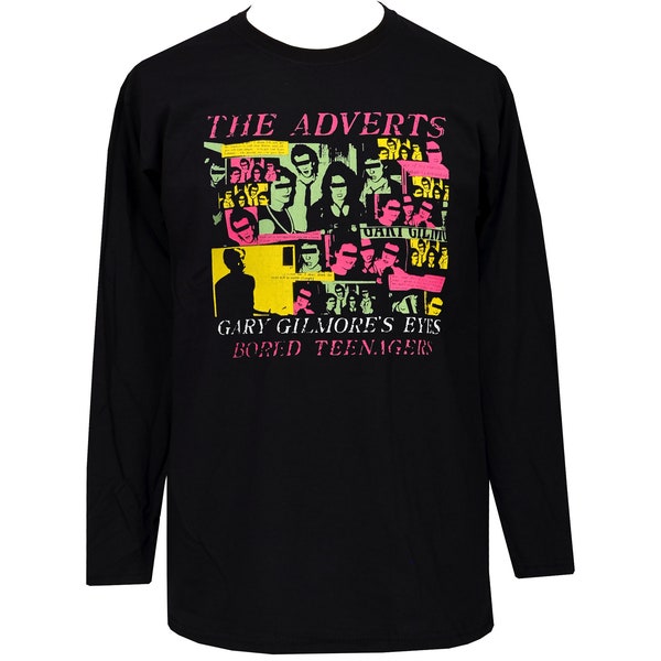The Adverts Mens Long Sleeve Punk T-Shirt Gilmores Eyes Bored Teenagers