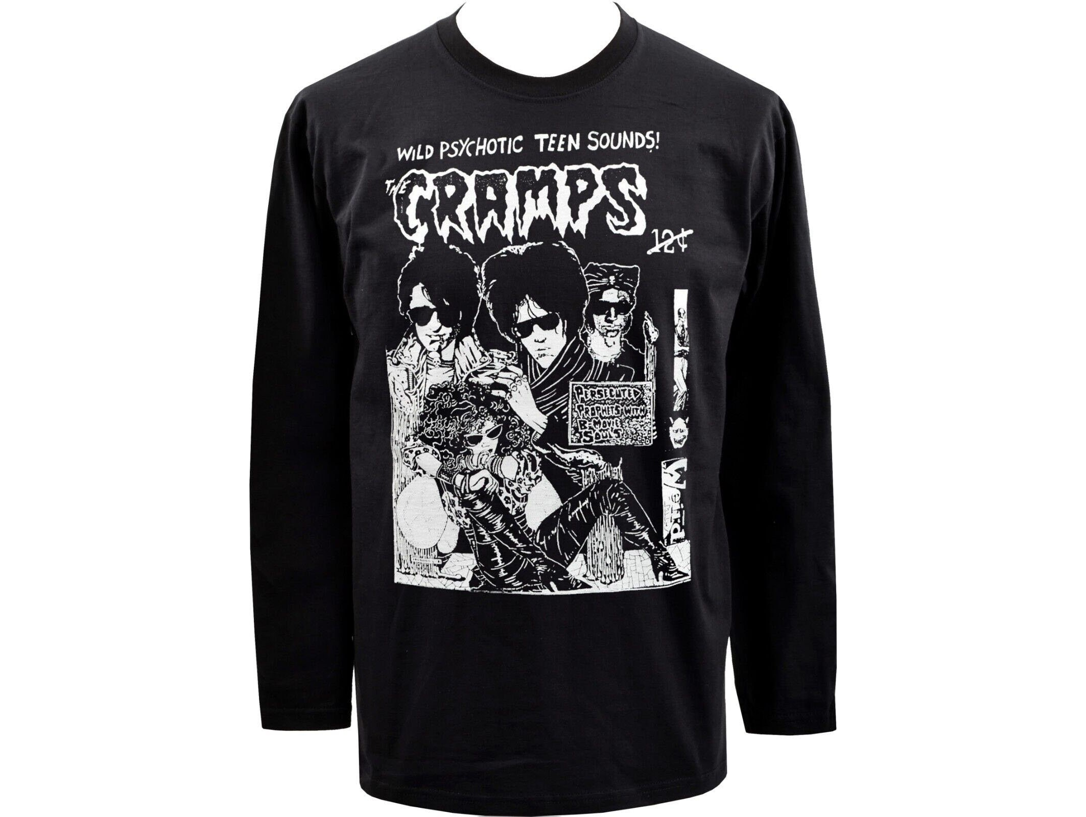The Cramps Mens Long Sleeve Top Psychotic Teen Sounds Psychobilly 