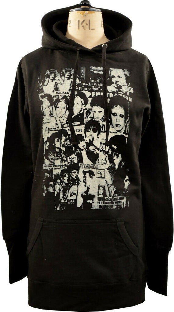 Womens Punk Hoodie Dress X ray Spex Collage Jordan Anarchist multi