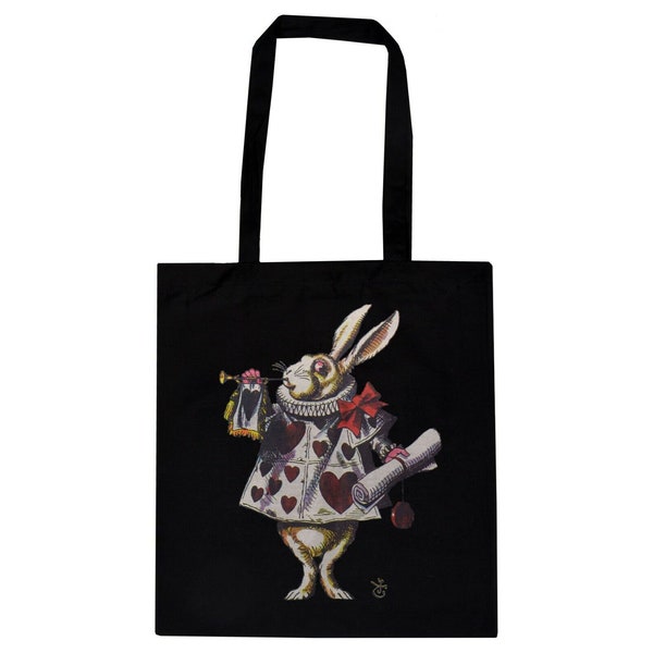 Alice's Adventures in Wonderland Eco Cotton Tote Bag White Rabbit