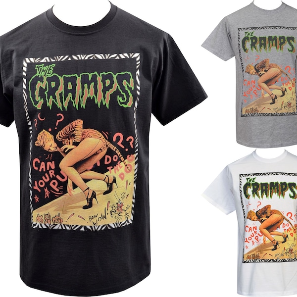 The Cramps Männer T-Shirt Kann deine Pussy zum Hund ? Poison Ivy Tiger Psychobilly