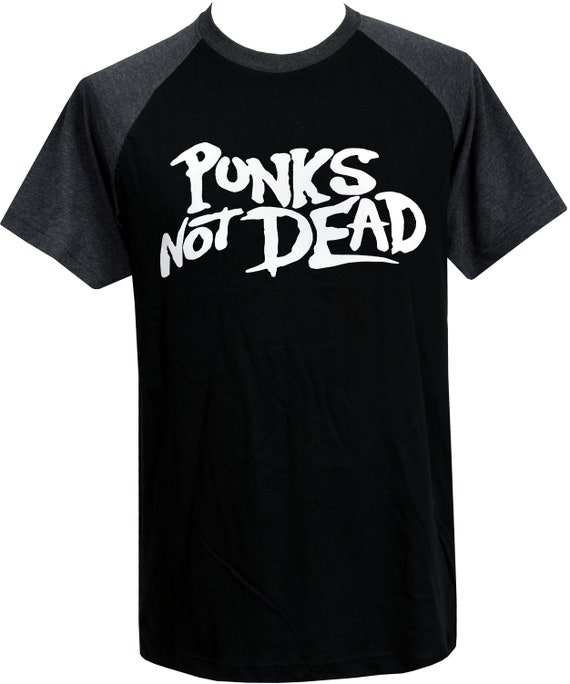 Punk s not dead Mens Raglan T Shirt Anarchy 1977 Punk Rockers not dead white print