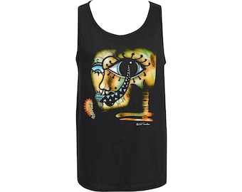 Men's Tank Top Val Denham Trans Art Industrial Abstract Foetus Skull Eyeball