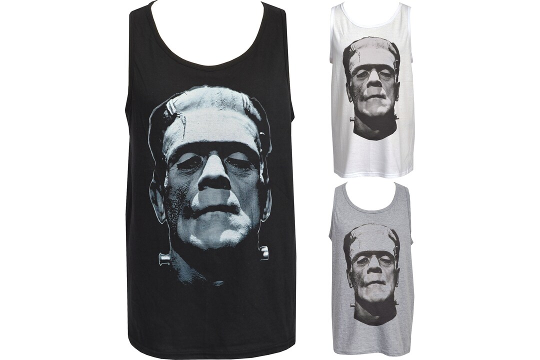 Mens Horror Tank Top Boris Karloff Frankenstein's Monster Halloween