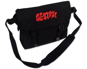 Seditionaries Destroy Adjustable Cotton Canvas Shoulder Bag Punk 1977