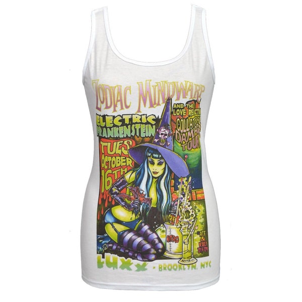 Zodiac Mindwarp Mujeres Tank Top Pociones de Bruja Hard Glam Rock Lowbrow Johnny Ace