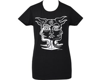 Women's T-Shirt Val Denham Trans Art Industrial Demons Demonic Satanic