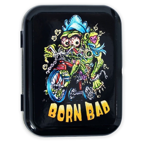 Born Bad Lowbrow Metal Hinged Tin Storage Gift Monster Horror Tobacco Mints