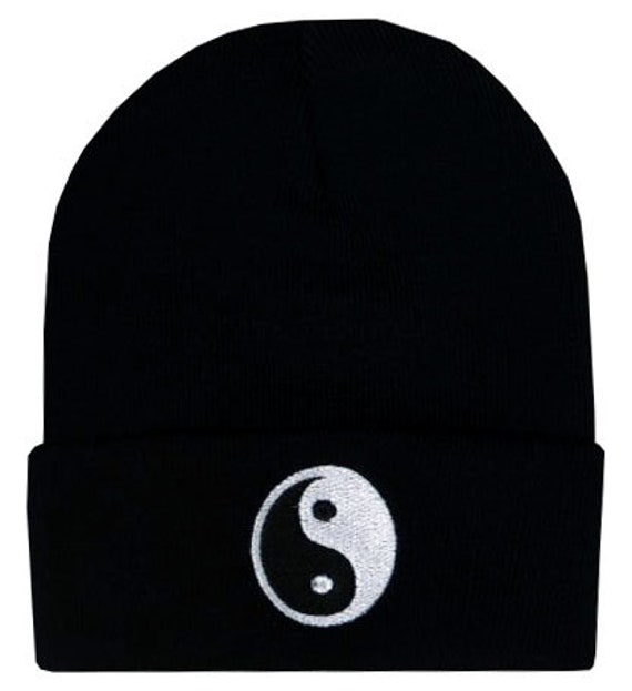 Yin Yang Beanie Hat Embroidered 90's Harmony Chinese
