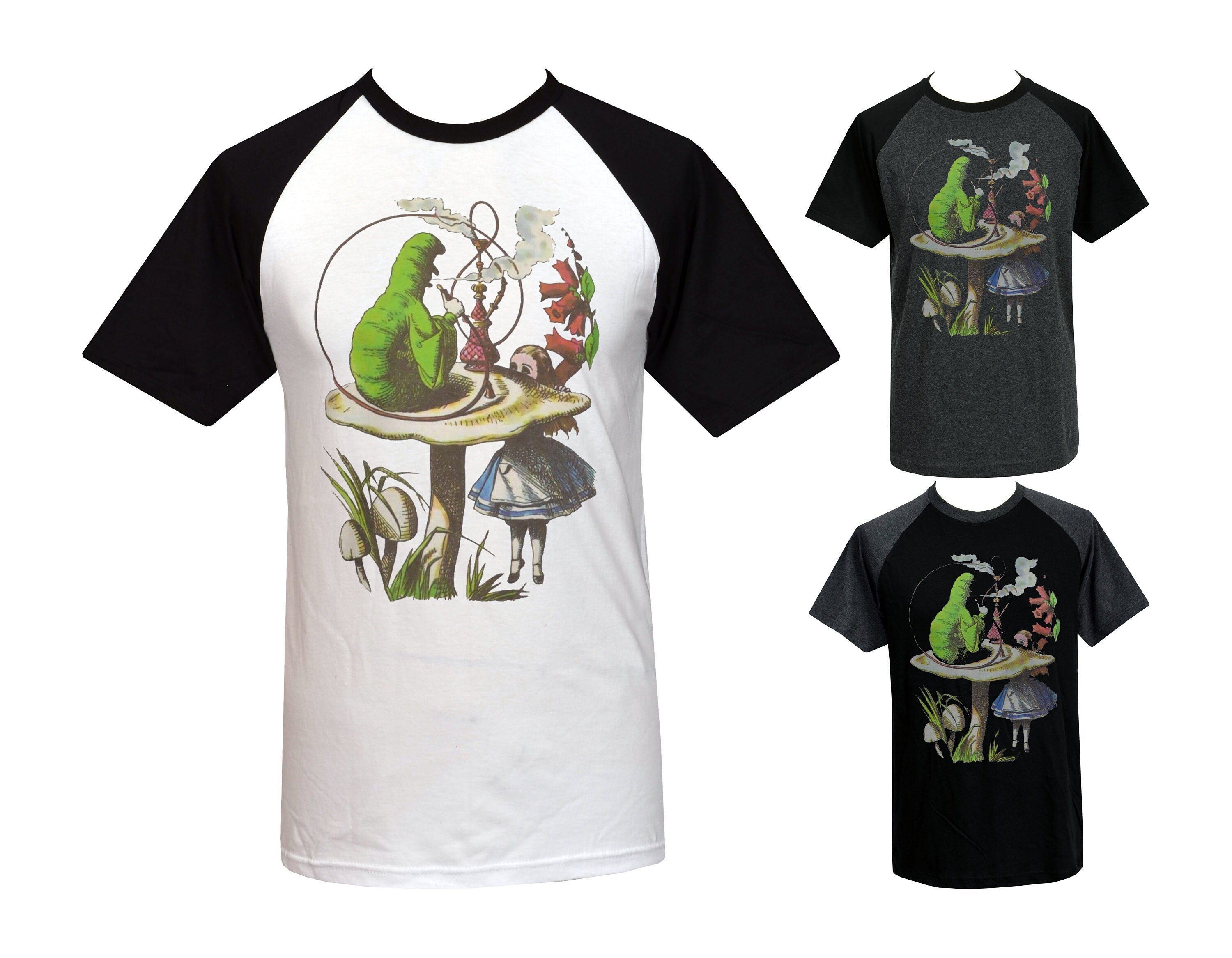 Alice in Wonderland Mens Raglan T-shirt 