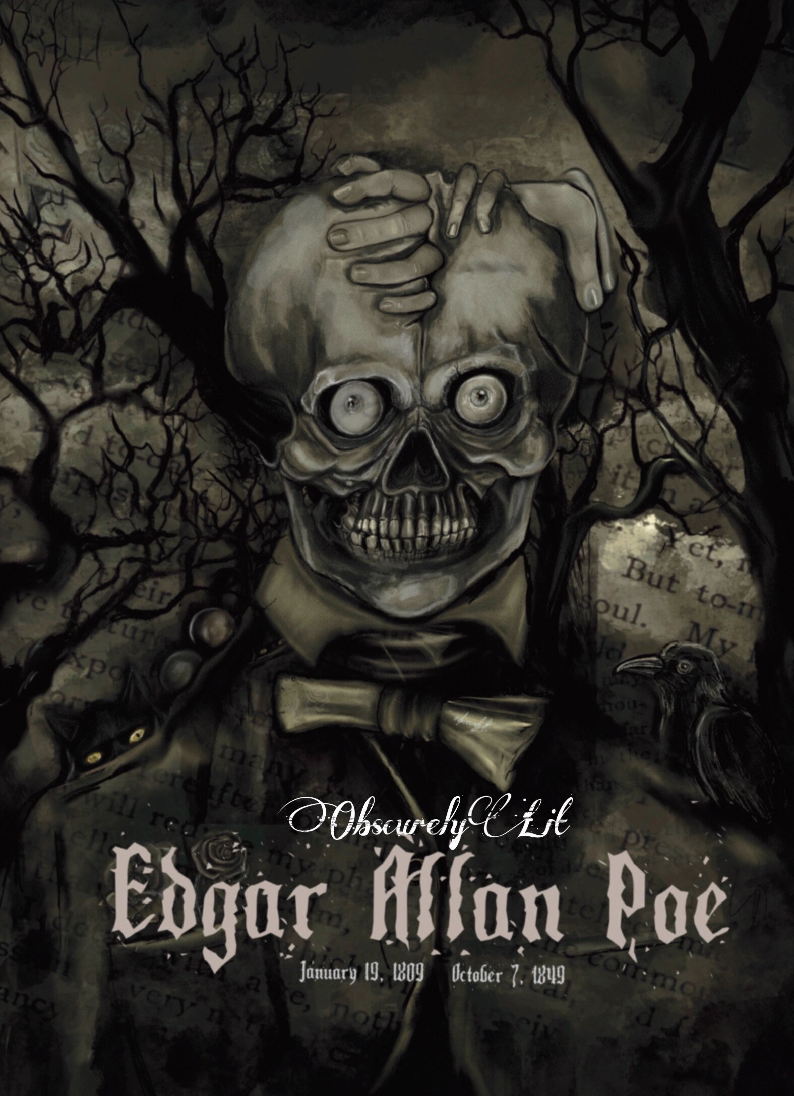 Edgar Allan Poe Inner Torment Art Print By Obscurely Lit Etsy