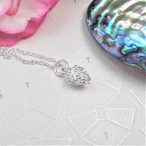 Sterling Silver Pinecone Pendant With Chain, Unisex Layering Necklace.