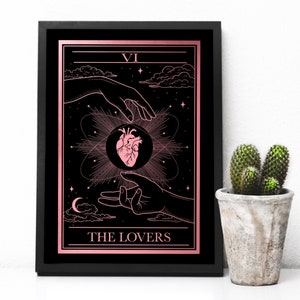 Los amantes Tarot Card Foil Print