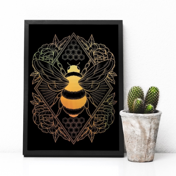 Bee Foil Print