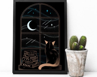 Cat in the Window Foil Print - Two Colors