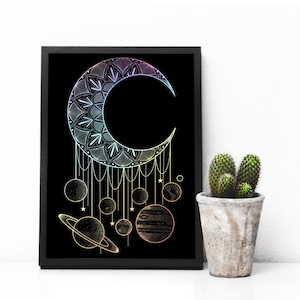 Galactic Moon Foil Print