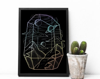 Galaxy Terrarium Foil Print - One Color