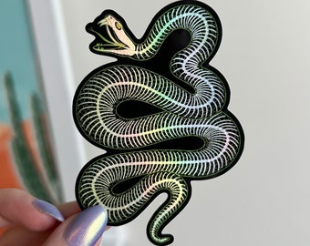 Snake Skeleton Holographic Sticker