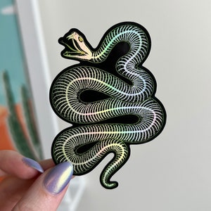 Snake Skeleton Holographic Sticker