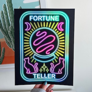 Fortune Teller Neon Sign Foil Print