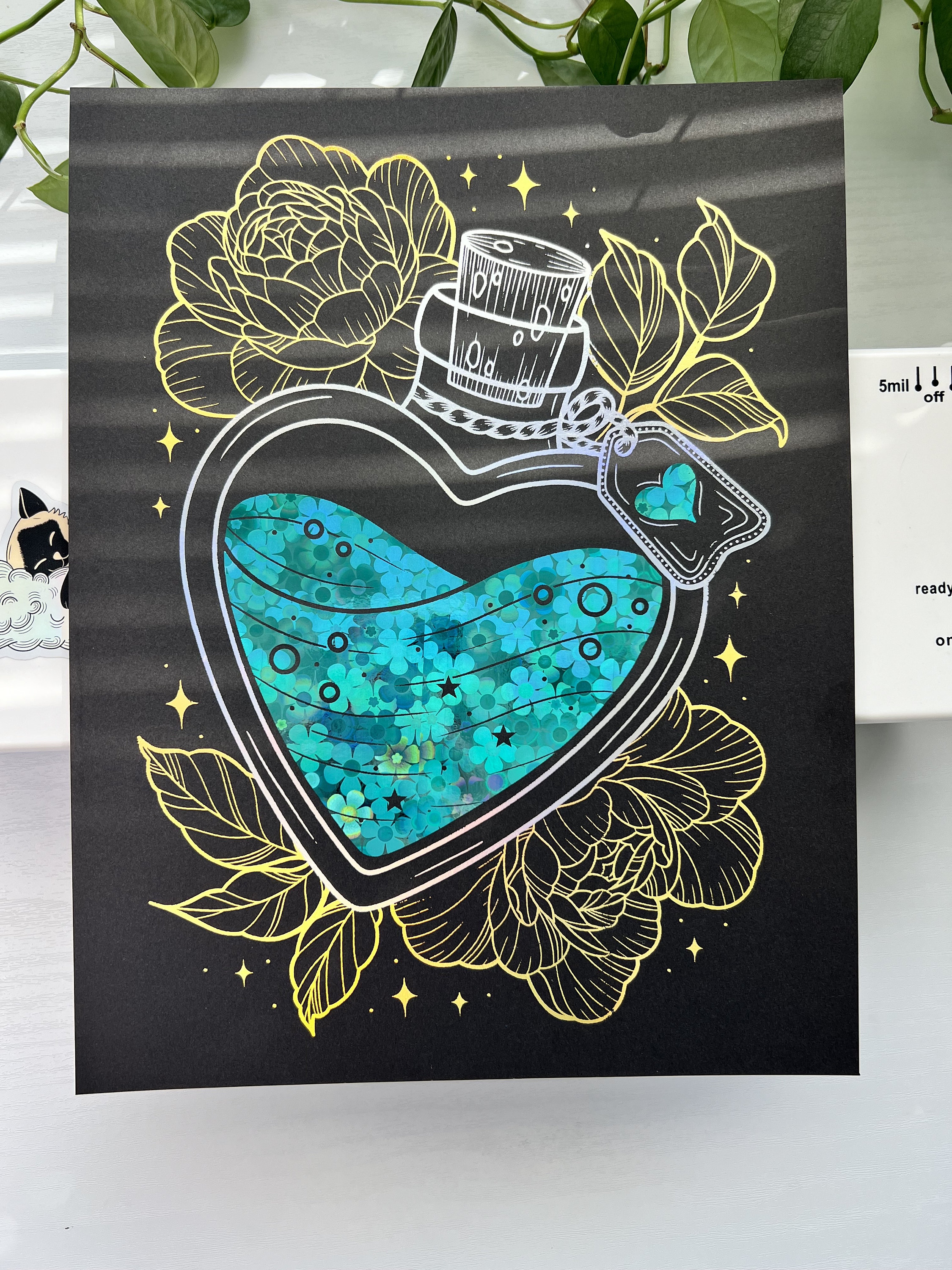 Love Potion Handmade Foil Print - Etsy