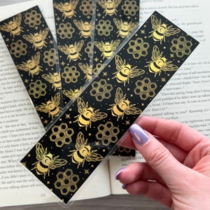 Iridescent Gold Foil  Bee Bookmark