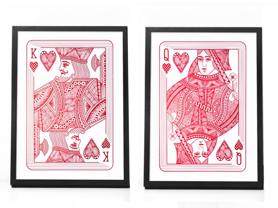 King & Queen Of Hearts Matching Couple T-Shirts - His & Hers Relationship Apparel Set