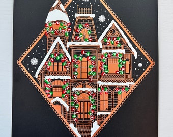 Christmas House Foil Print