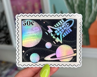 Holographic Galaxy Stamp Sticker