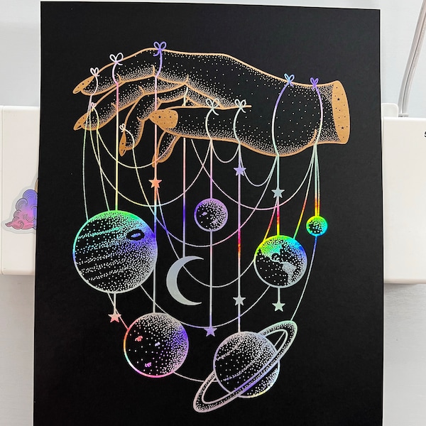 Galaxy Hand Two Toned Foil Print