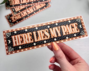 Handmade Halloween Subway Tile Foil Bookmark