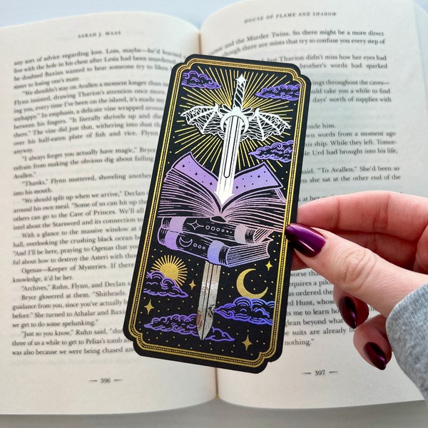 Fantasy Reader Handmade Foil Bookmark