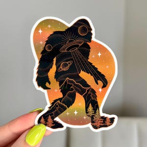 Pegatina holográfica Bigfoot apta para lavavajillas