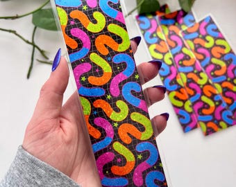 Sour Gummy Worm Handmade Foil Bookmark