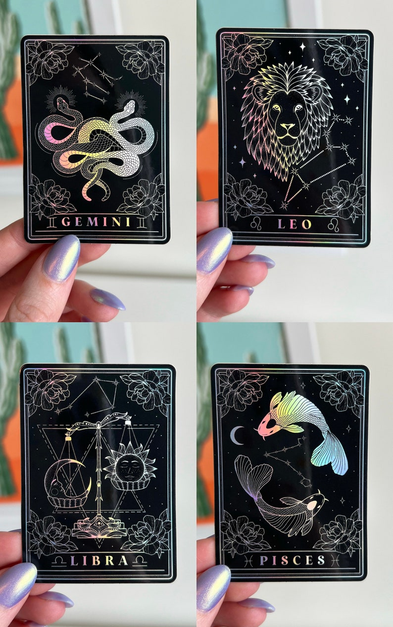 Zodiac Sign Holographic Stickers image 4