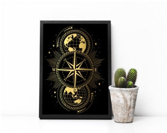 Compass Foil Print