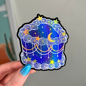 ギャラクシーケーキ ホログラフィック 防水ステッカー