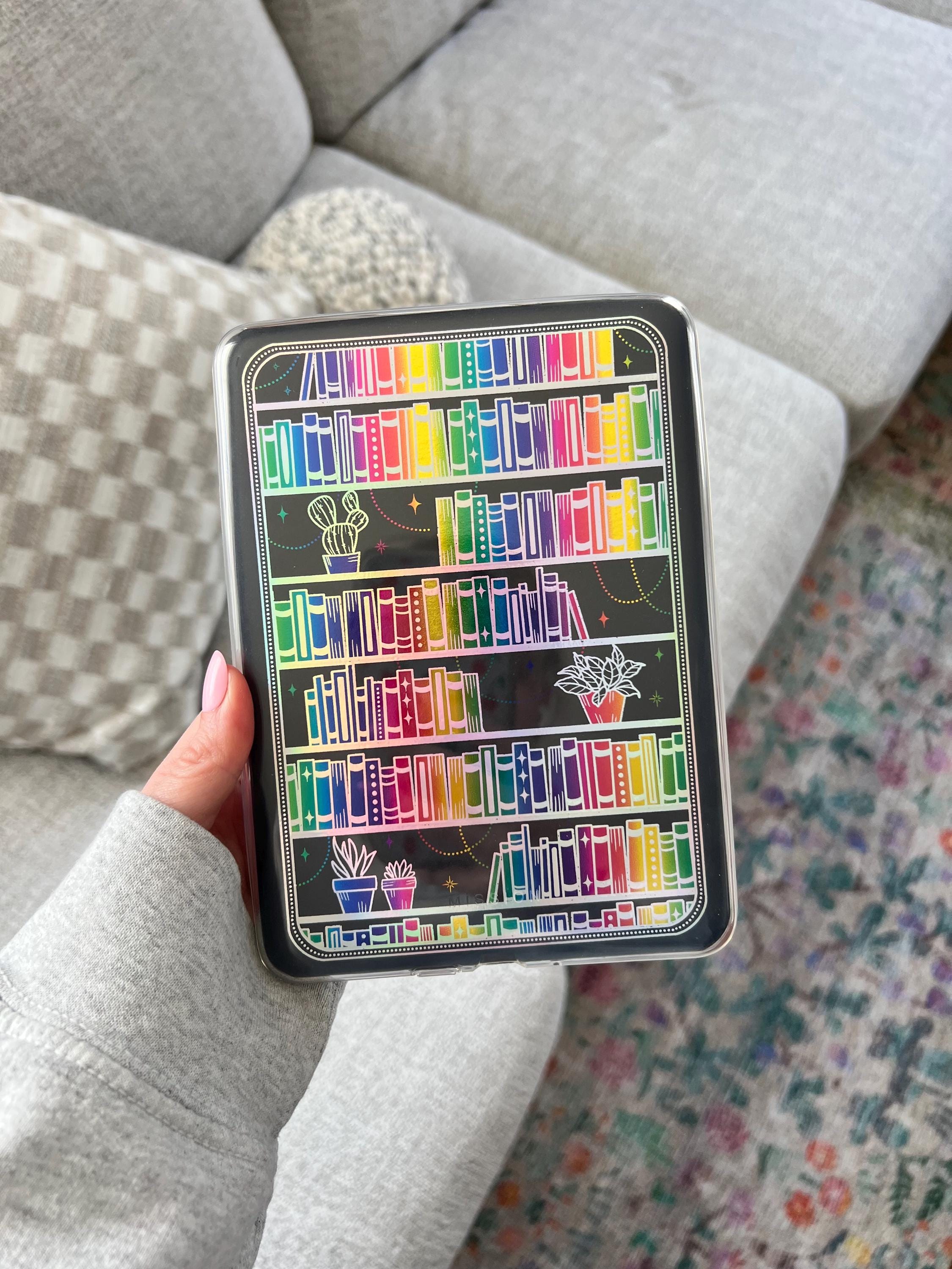 Rainbow Pride Bookshelf Kindle Paperwhite Clear Case Insert - 100% of the profits donated to the Trevor Project