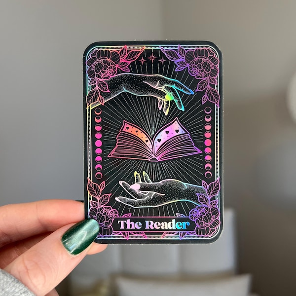 The Reader Tarot Card Holographic Sticker