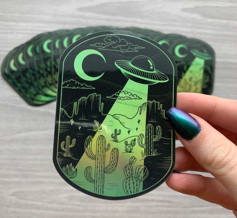 UFO Holographic Sticker image 3