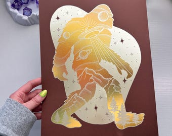 Roll for Foil Coffee and Cream Bigfoot Print