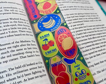 Produce Stickers Handmade Foil Bookmark