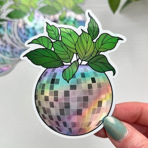 Pegatina holográfica con forma de bola de discoteca